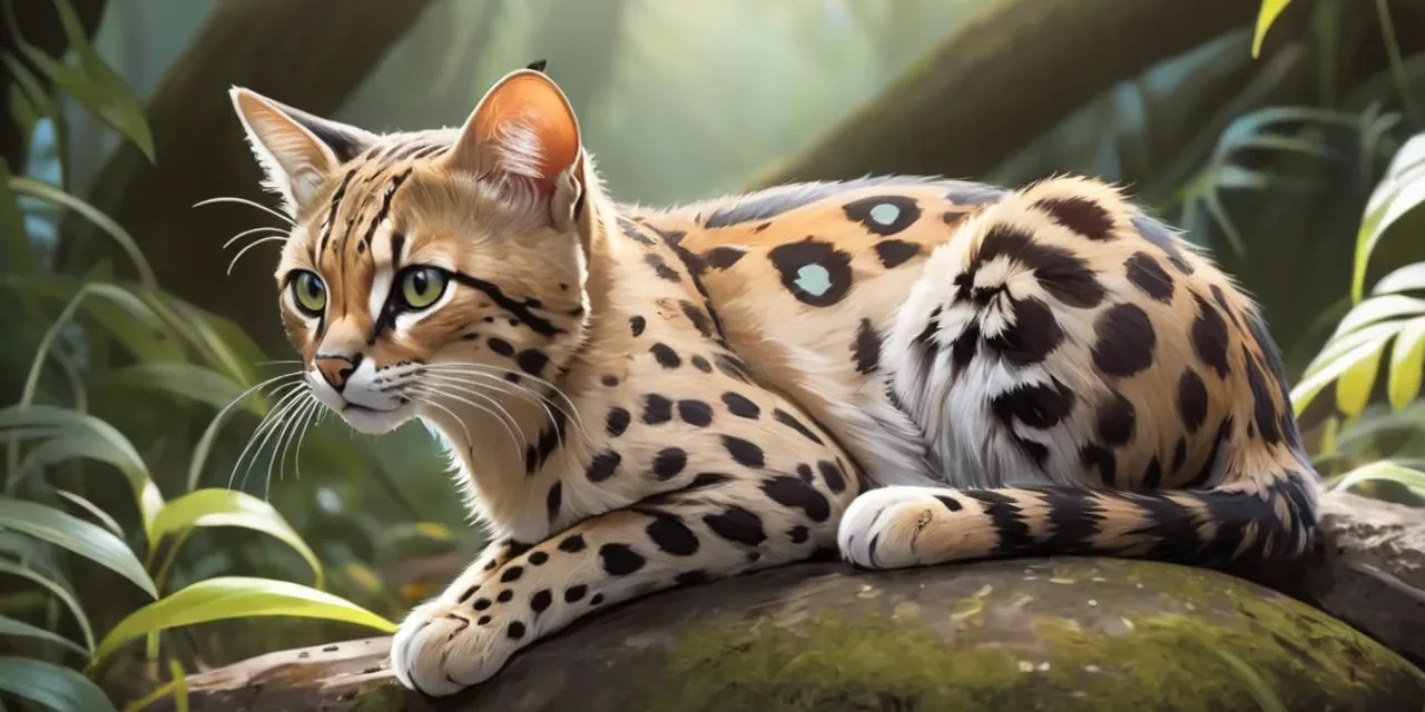 Serval Cat Symbolism: Majestic African Wildcat in Natural Habitat Serval cat in tall grass, showcasing its distinctive spotted coat and long legs - Serval Cat Symbolism